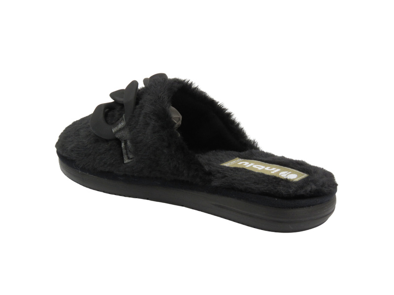 Dámské kožešinové pantofle s řetízkem - INBLU EK-06, šedé