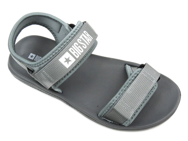 Pánské sportovní sandály na suchý zip - Big Star HH174843, šedé