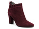 Dámské kožené kotníkové boty na vysokém podpatku - Kati 8022, vínová
