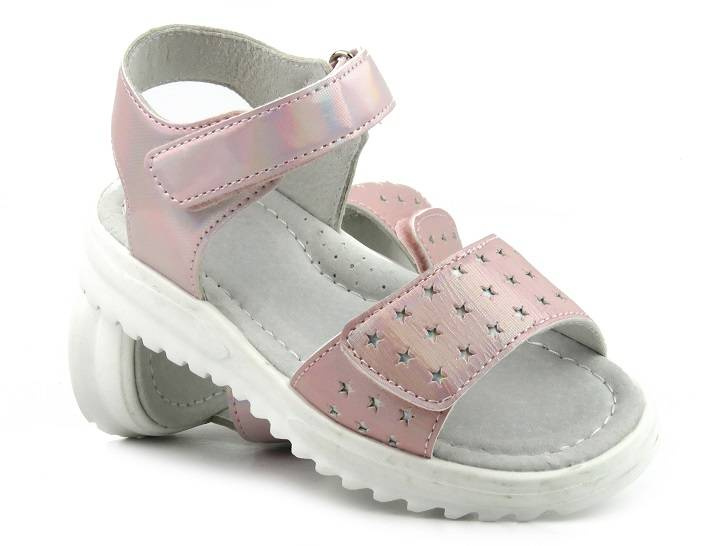 Pohodlné dětské sandály s holo efektem -Miss E 23DZ23-5881, lesklé růžové