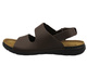 Pánské sandály na suchý zip tmavě hnědé Sanipur DT-04
