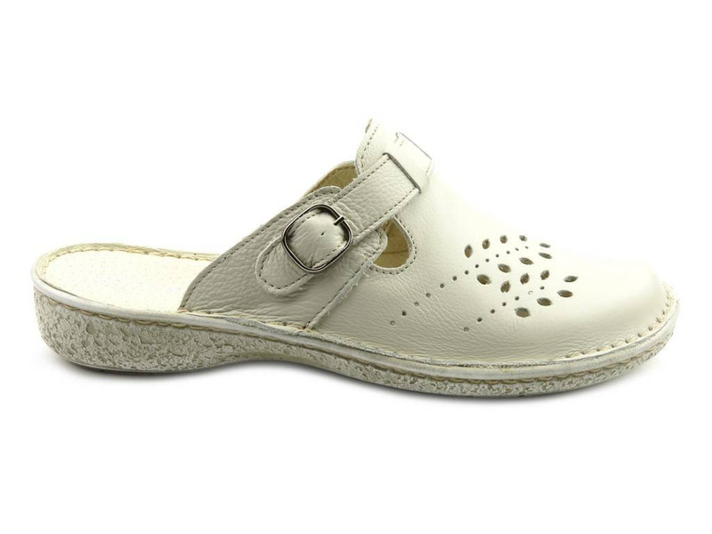 Dámské žabky s nastavitelným páskem - Helios Komfort 264, krémové