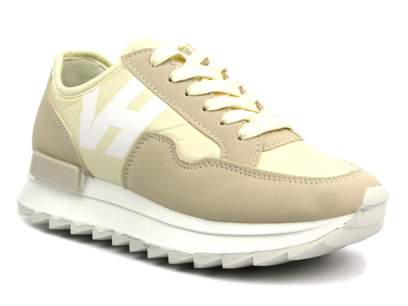 Dámské tenisky na platformě - Potocki 24-16311, béžová barva