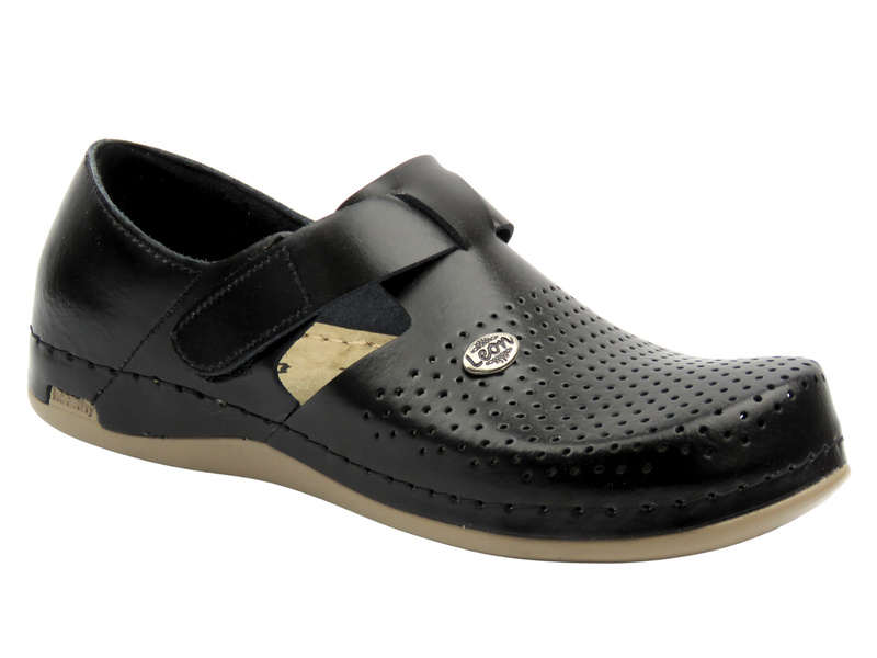 Dámské kožené polobotky černé Leon 959