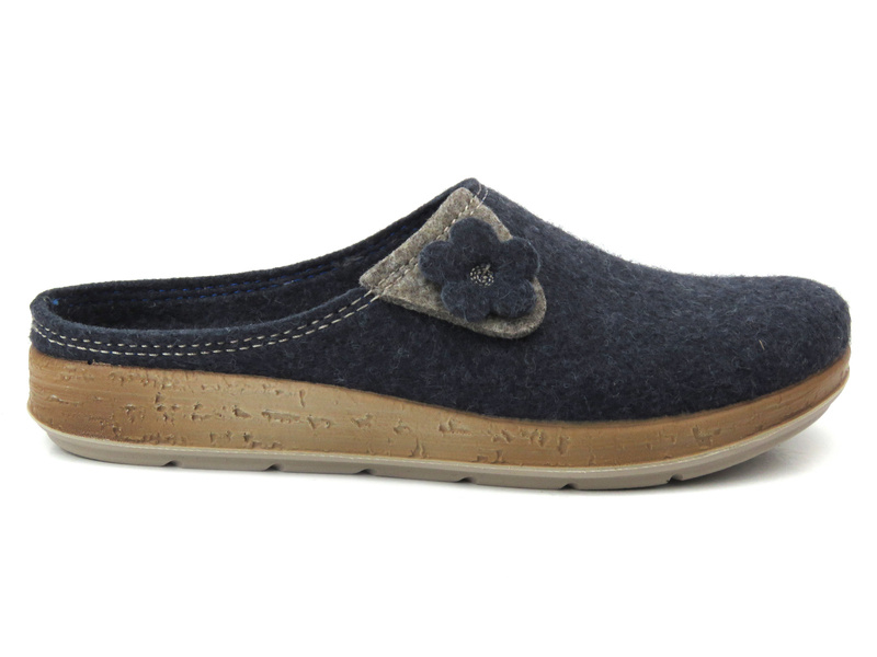 Hřejivé dámské pantofle z ekologické plsti - INBLU AD-25, šedé a modré