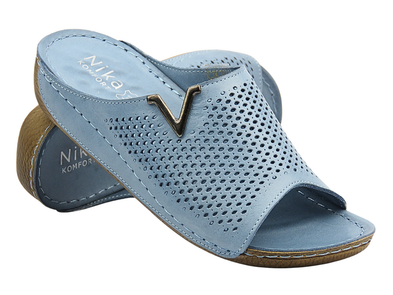 Pohodlné dámské pantofle modré Nika Komfort H-161