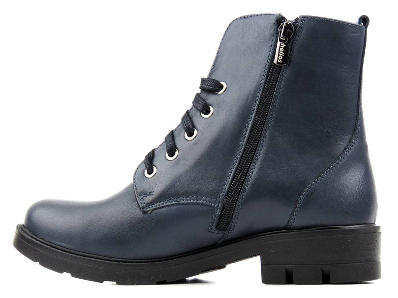 Kožené kozačky, dámské kozačky - HELIOS Komfort 532, tmavě modrá