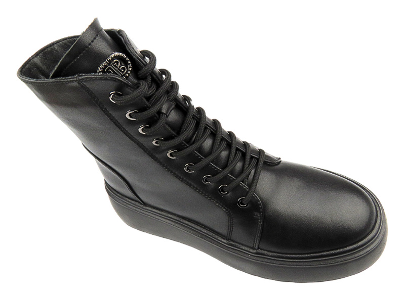 Sokolski boty Z24-478 Black with Zip Přírodní kůže