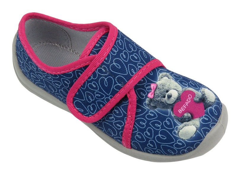 Měkké pantofle, dětské boty s duhou - BEFADO 902Y020, šedá
