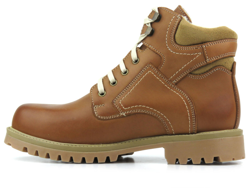 Pevné pánské trekové boty s vlnou - HELIOS Komfort 816-2, hnědé