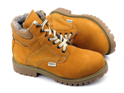 Dámské kožené boty zateplené vlnou - HELIOS Komfort 616/2G, camel