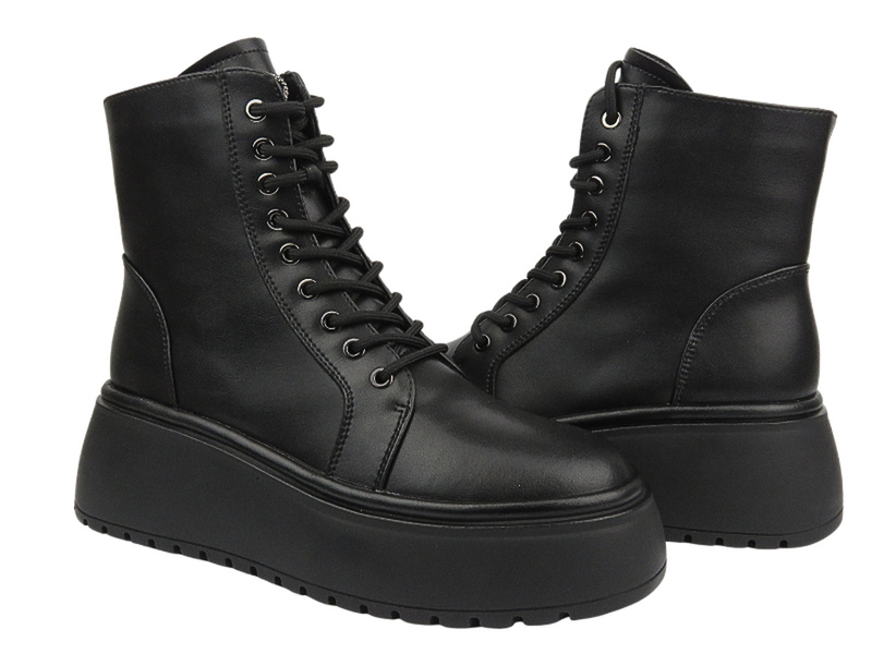 Sokolski boty Z24-478 Black with Zip Přírodní kůže