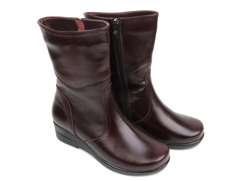 Dámské kozačky zateplené vlnou - AGXBUT 337, bordó
