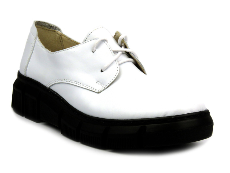 Skórzane półbuty damskie polskiej marki - HELIOS Komfort 413, beżowym