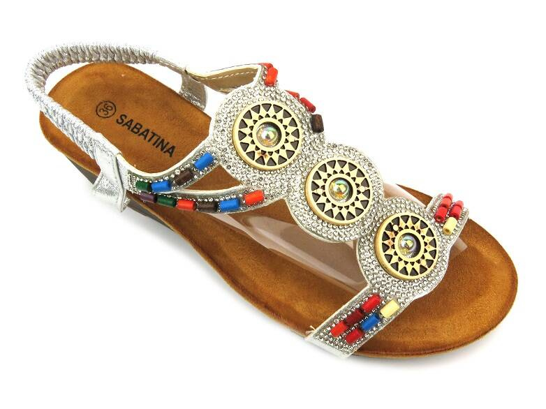 Dámské sandály - Sabatina TMF2023W-0256-K, STŘÍBRNÉ