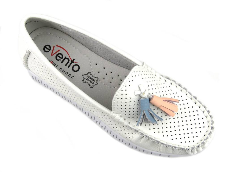 Dámské kožené mokasíny - Evento 23PB08-5372, bílé