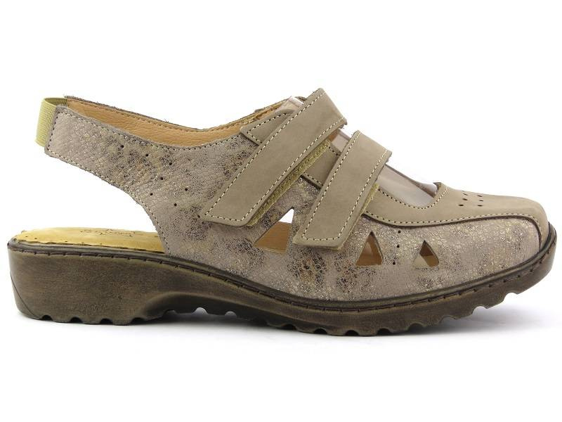 Pohodlné dámské sandály šíře G 1/2 - Axel 2498, béžové