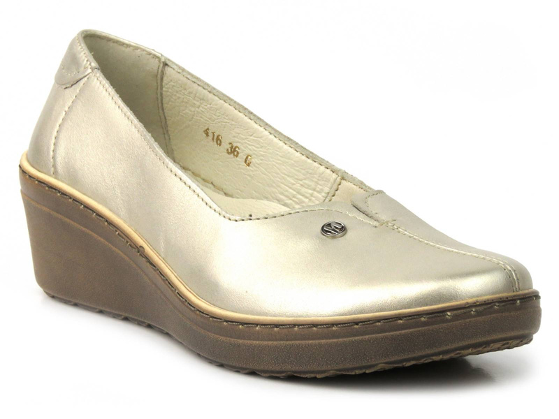 Dámské boty na klínku - Helios Komfort 416, zlaté
