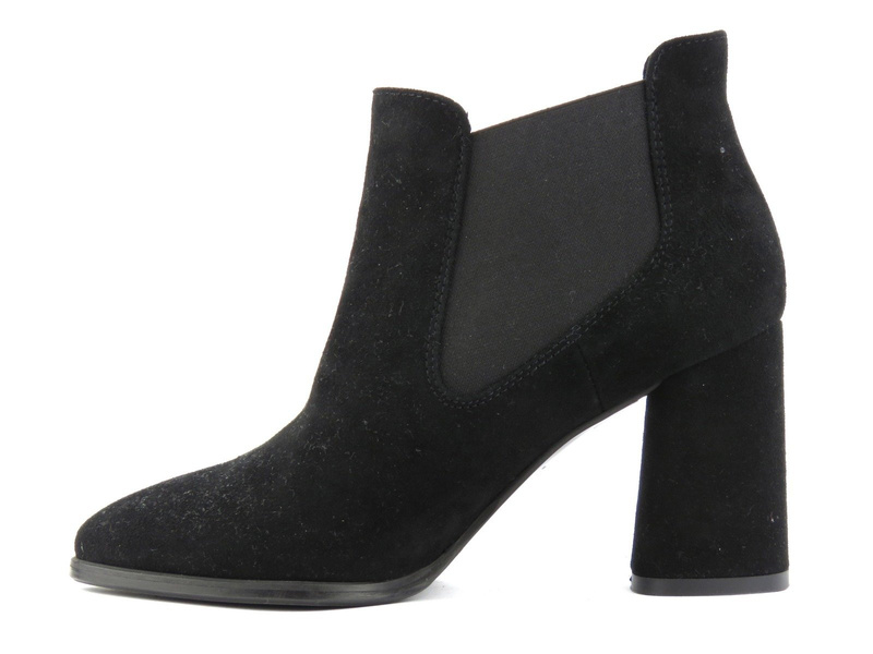 Dámské kožené chelsea boty na vysokém podpatku - Conhpol Bis V3751, černé