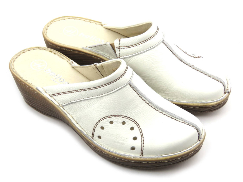 Pohodlné dámské sandály na klínku - HELIOS Komfort 624, bílá 2