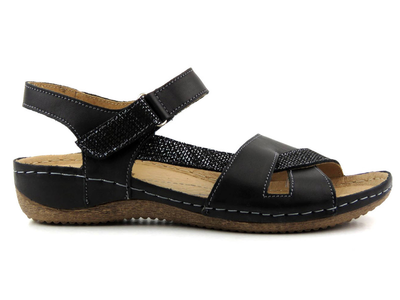 Pohodlné dámské sandály polské výroby - Helios Komfort 246, černé
