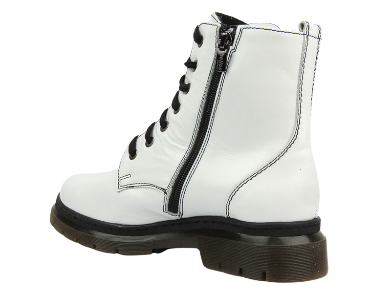 Dámská lakovaná turistická obuv - HELIOS Komfort 578-2S, bílá