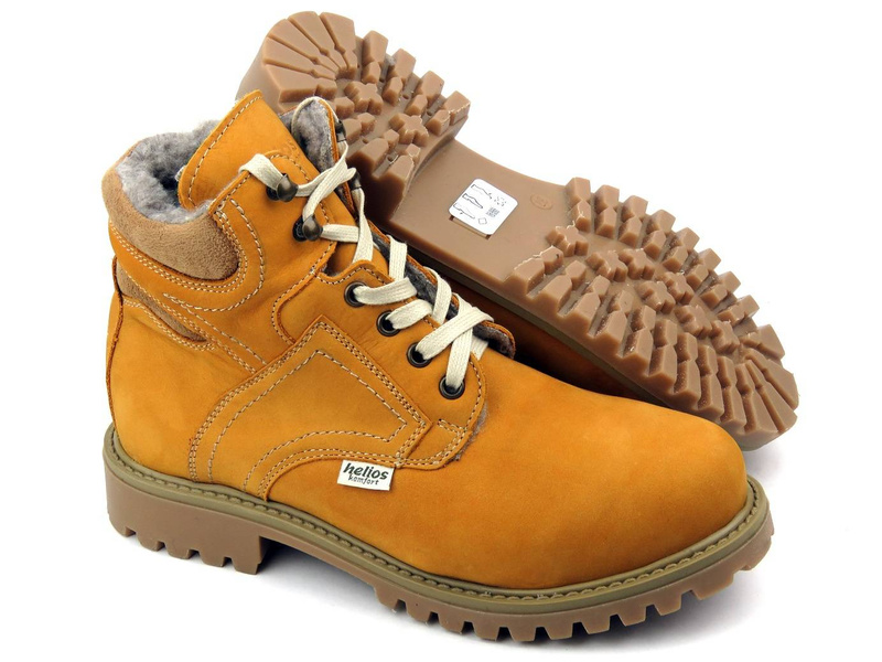 Dámské kožené boty zateplené vlnou - HELIOS Komfort 616/2G, camel