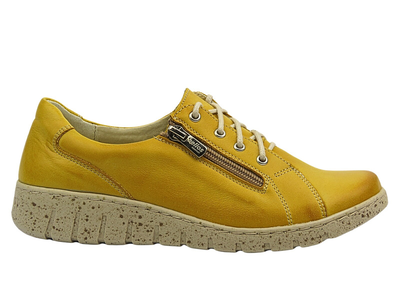 Pohodlná dámská obuv z přírodní kůže HELIOS Comfort 429, žlutá