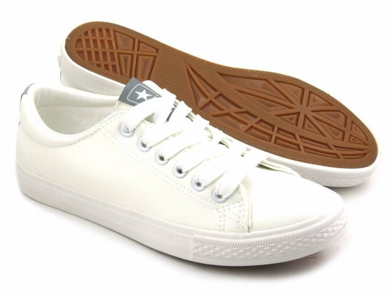 Bílé dámské tenisky z imitace kůže - Novinky 22SP02-1500