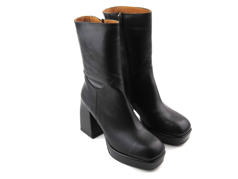 Vysoké dámské kotníkové boty na platformě - VENEZIA 160W2203, černé