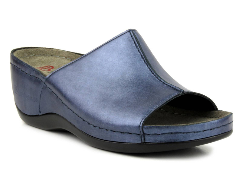 Pohodlné dámské pantofle bez špičky - Berkemann 01750, tmavě modrá