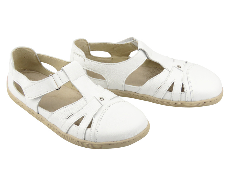 Dámské kožené minimalistické boty Barefoot Helios Comfort 466, bílé