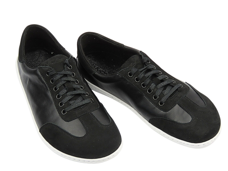 Barefoot kožené minimalistické pánské polobotky černé Wasak 0742
