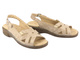 Dámské kožené pantofle s nastavitelnými pásky HELIOS Comfort 186, Cappuccino