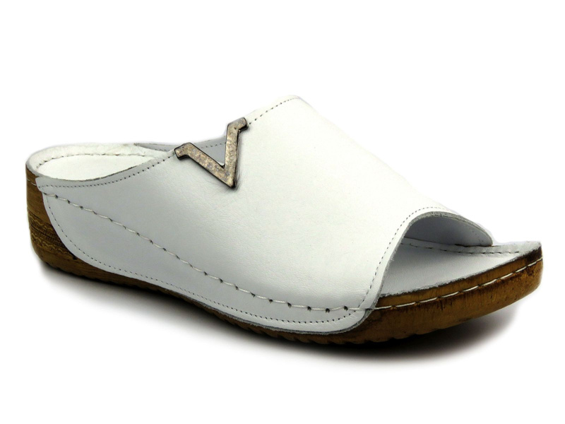 Dámské zdravotní žabky s korkovou stélkou - Inblu VR7B, bílá