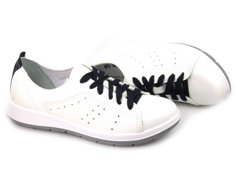 Pohodlné dámské boty na jaro a léto - Inblu WG-26, bílé s tmavě modrou