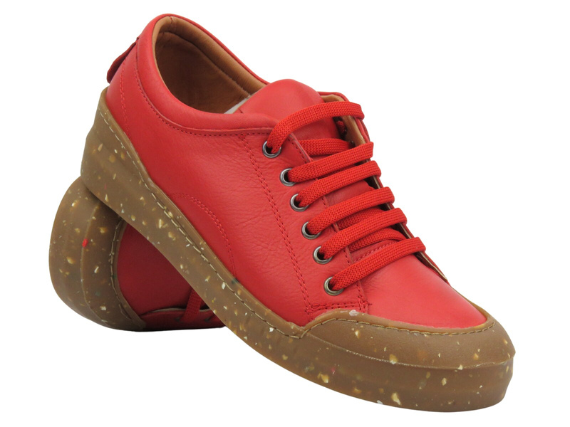 Kožené dámské polobotky Sokolski BK 111, červené