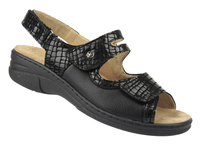 Dámské černé kožené sandály HELIOS Comfort 165