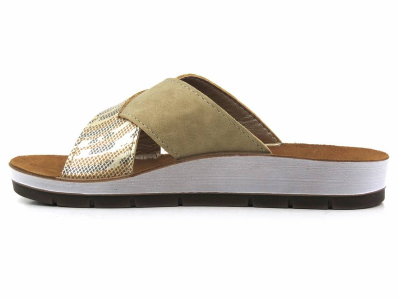 Dámské žabky se zkříženými ramínky - INBLU CP-38, pískové