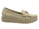 Polobotky, dámské mokasíny z přírodní kůže béžové Vinceza 66771