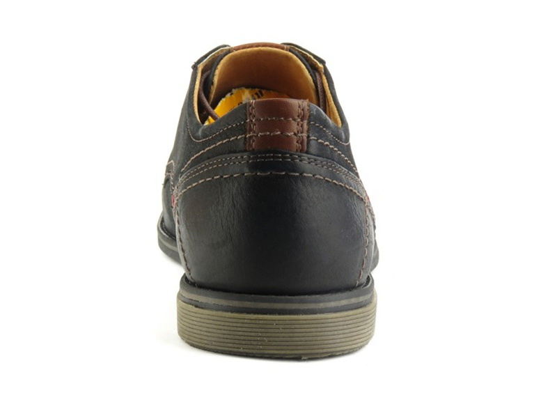 Kožené pánské boty polské značky Riko 804 černé barvy