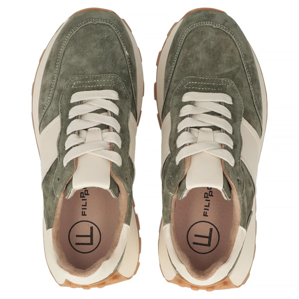 Dámské kožené tenisky khaki Filippo DP7112/25