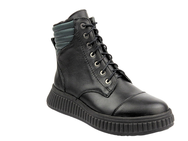 Dámské kožené boty polské značky HELIOS Comfort 599 černé se zipem