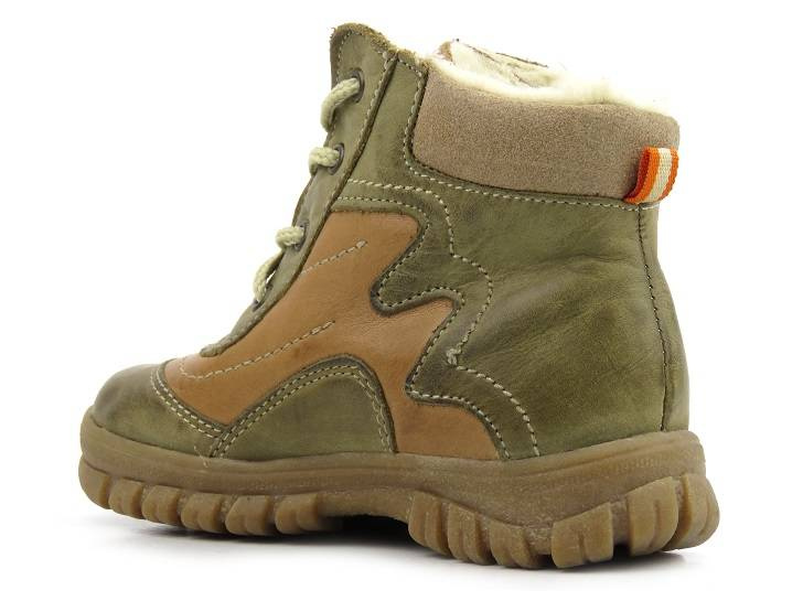 Chlapecké dětské kozačky s hustou vlnou - HELIOS 230/1, olivová