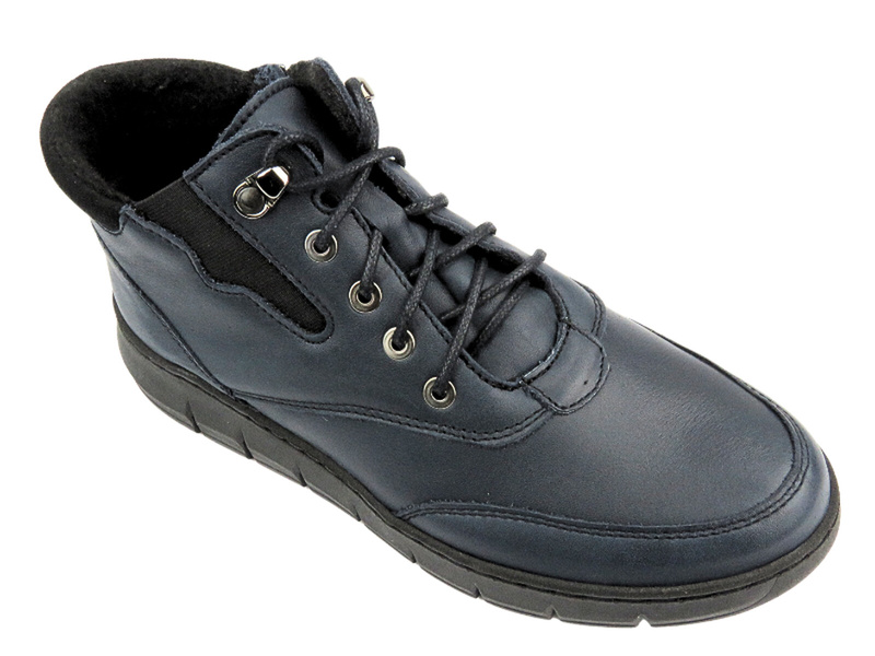 Dámské kotníkové boty z přírodní kůže - HELIOS Komfort 526, černá 2