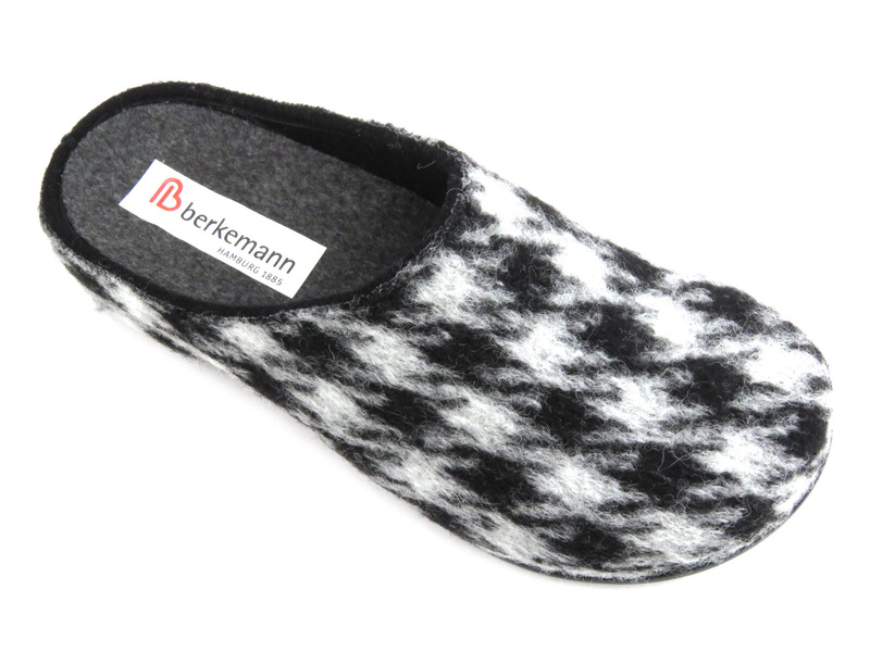 Dámské plstěné pantofle - BERKEMANN 01044-040 Fabia, černá a šedá
