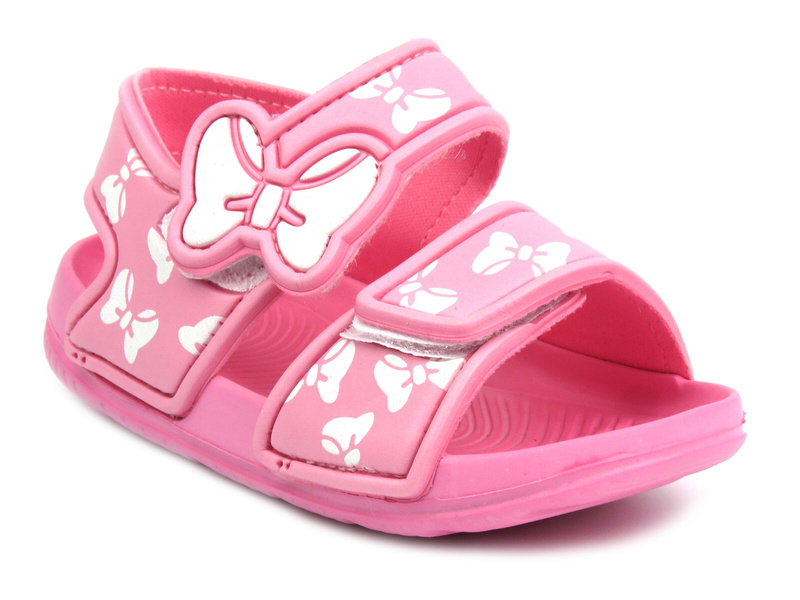 Žabky, dívčí dřeváky sandály - AMERICAN CLUB NH 75/23, NH 76/23, fialové s duhou