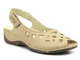 Dámské kožené sandály s výřezy - HELIOS Komfort 4027, světle béžová 2