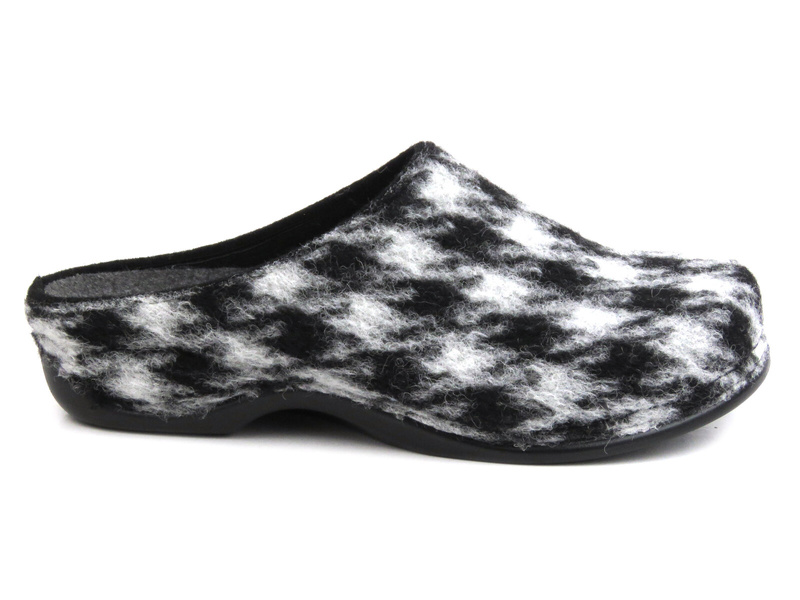 Dámské plstěné pantofle - BERKEMANN 01044-040 Fabia, černá a šedá