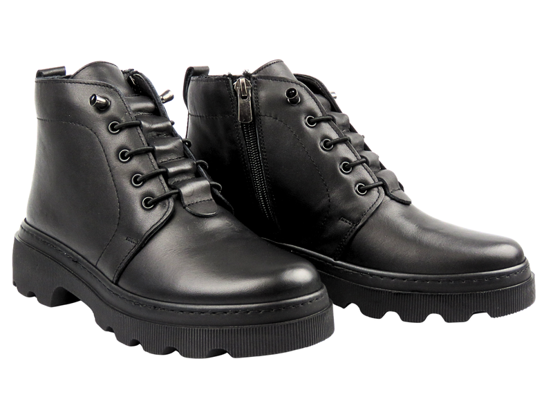 Women’s leather ankle boots Nika Komfort H-2896, black